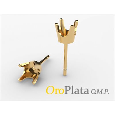 Post with 4 prongs setting, 14K, 15 pt, Yellow