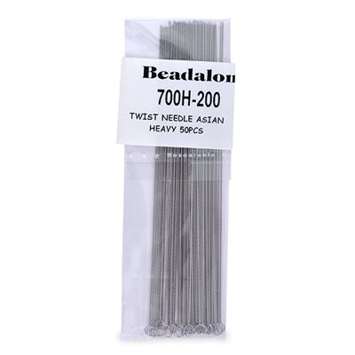 Twisted Beading Needles, Asian, Heavy, 0.50 mm, 50 pc