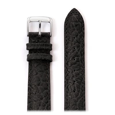 Men's Heavy Texture Buffalo Grain Watchband 22mm, Black