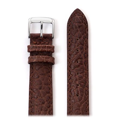 Bracelet Cuir Homme Texture Buffalo 22mm, Brun