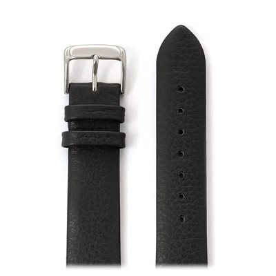 Men's Fine Cowhide Grain Leather Band 18mm, Black