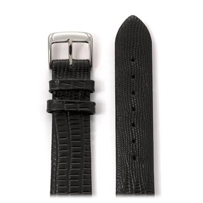 Bracelet Texture Lezard Aligator Homme 18mm, Noir