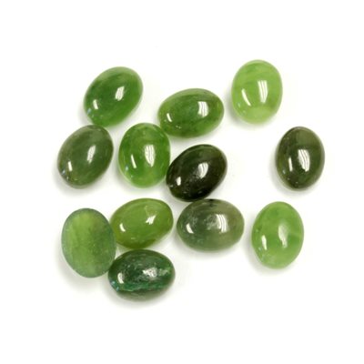 Jade, 8x6, Ovale Cabochon, Vert