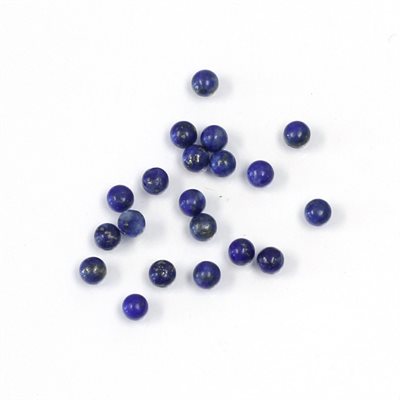 Lapis Lazuli, 3.0mm, Rond, Cabochon, Bleu