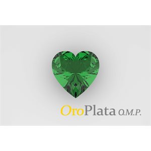 emeraude, 4.0mm, Coeur, Vert