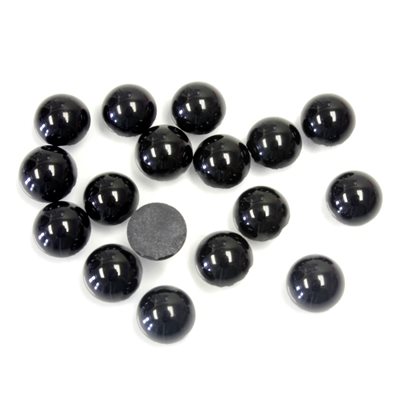 Onyx, 6.0mm, Round, Cabochon, Black