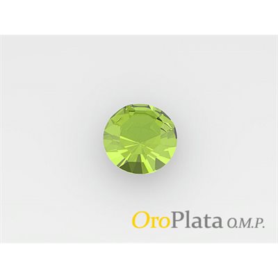 Rhinestone, August synt, 2.5mm, Round, Green