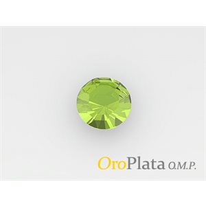 August, Glass, 5.0mm, Round, Cabochon Green