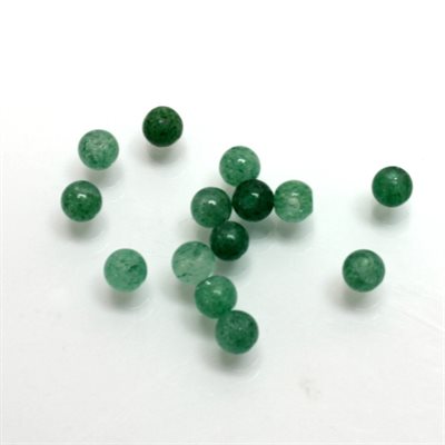 Aventurine, 4.0mm, Bead, Half-Drilled, Green