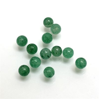 Aventurine, 5.0mm, Bead, Half-Drilled, Green