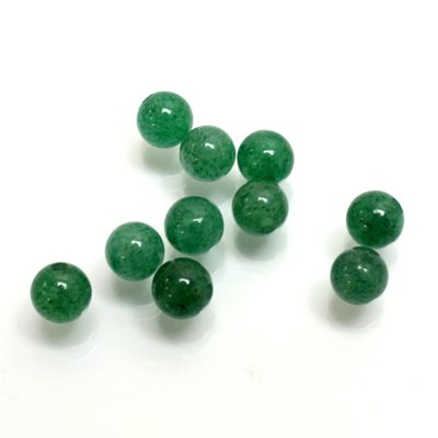 Aventurine, 6.5mm, Boule, Demi-Percée, Vert