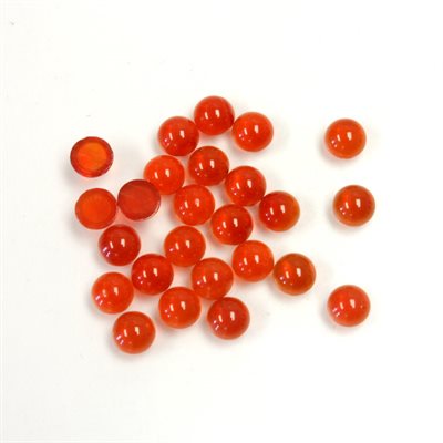 Cornaline, 3.0mm, Rond, Cabochon, Rouge