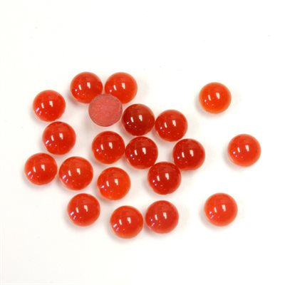 Cornaline, 4.0mm, Rond, Cabochon, Orange