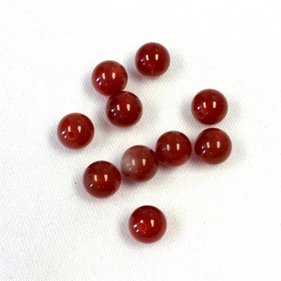 Cornaline, 5.0mm, Boule, Demi-Percée, Orange