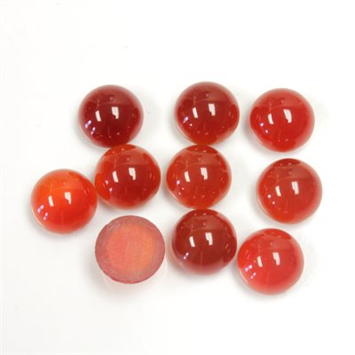 Cornaline, 7.0mm, Rond, Cabochon, Rouge