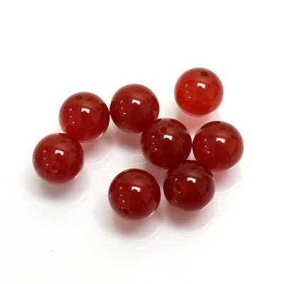 Carnelian, 8.0mm, Ball, Half-Drilled, Orange