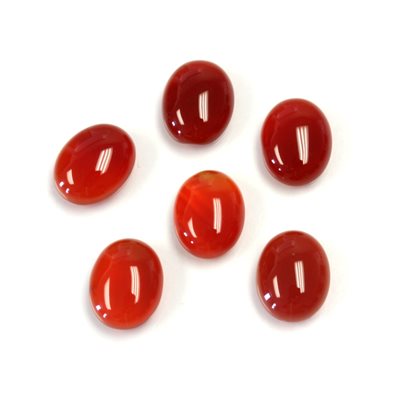 Cornaline, 9mmx7mm, Ovale, Cabochon, Orange