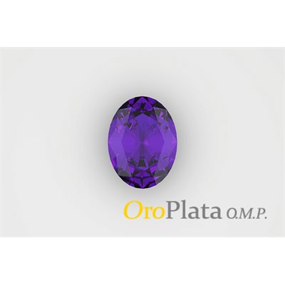 Février, Zircon Cubic, 10mmx8mm, Ovale, Violet