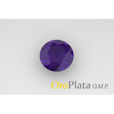 Février, Zircon Cubic, 2.0mm, Rond, Violet