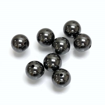 Hématite, 4.0mm, Boule, Percée, Noir