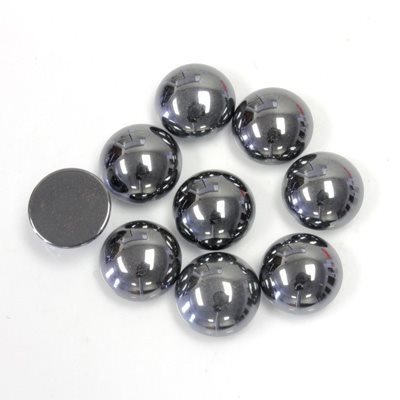 Hématite, 5.0mm, Rond,Cabochon, Noir