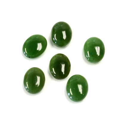 Jade, 10mmx8mm, Ovale, Cabochon, Vert