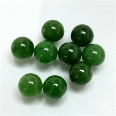 Jade, 8.0mm, Boule, Demi-Percée, Vert