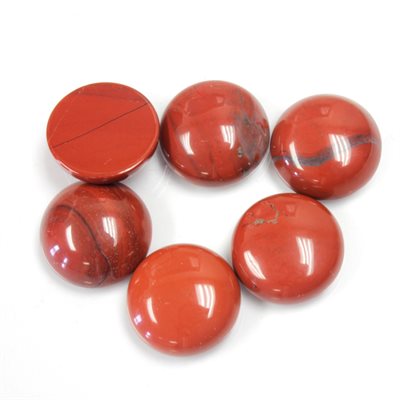 Jaspe, 12.0mm, Rond, Cabochon, Rouge