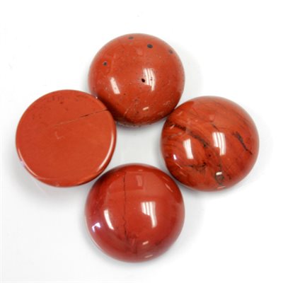 Jaspe, 15.0mm, Rond, Cabochon, rouge