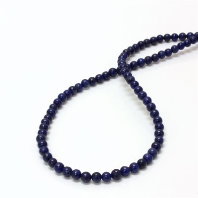 Lapis Lazuli, 4.0mm, Boule, Percée, Bleu