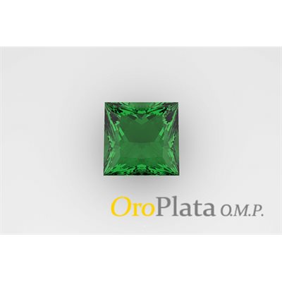May, Cubic Zirconia, 8.0mm, Square, Green
