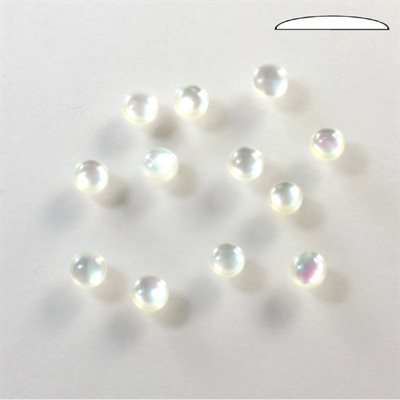 Nacre de perle, 4.0mm, Rond, Cabochon, Blanc