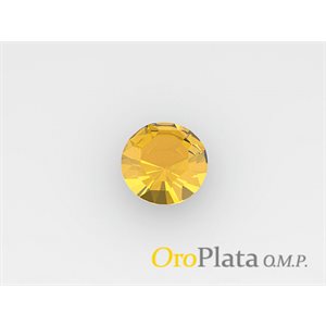 August, Glass, 4.0mm, Round, Cabochon, Yellow