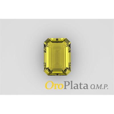 Novembre, Zircon Cubic, 12mmx10mm, Octogonale, Jaune