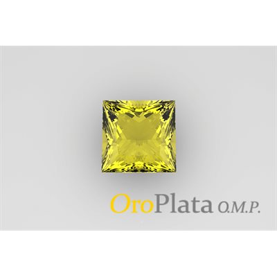 Novembre, Zircon Cubic, 3.0mm, Carré, Jaune