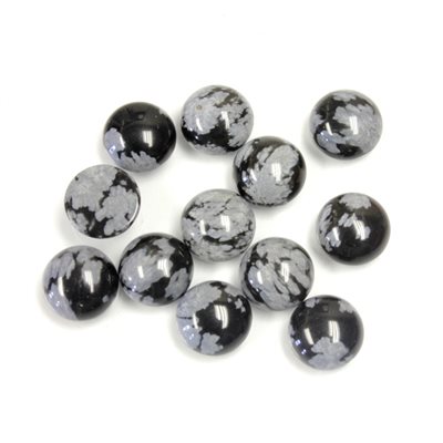 Obsidienne Flocon de Neige, 7.0mm, Rond, Cabochon