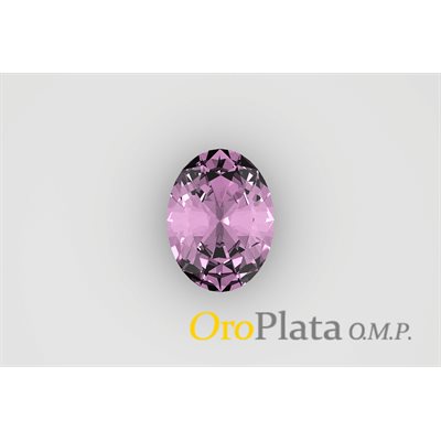 Octobre, Zircon Cubic, 12mmx10mm, Ovale, Rose