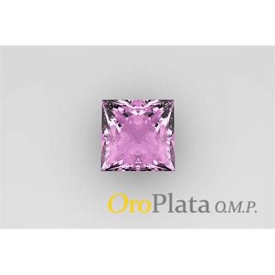 Sapphire, 4.0mm, Square, Pink