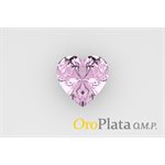 Octobre, Zircon Cubic, 5.0mm, Coeur, Rose