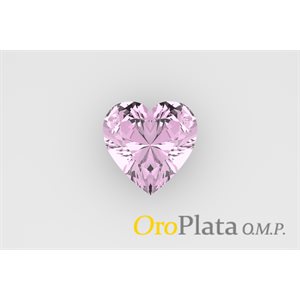 Octobre, Zircon Cubic, 4.0mm, Coeur, Rose