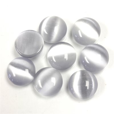 Oeil de Chat, Synthétique, 10.0mm, Rond, Cabochon, Gris pâle Oeil de Chat, Synthétique, 10.0mm, Rond, Cabochon, Gris pâle