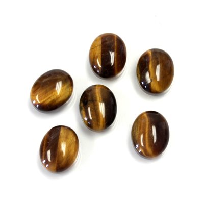 Oeil de Tigre, 10mmx8mm, Ovale, Cabochon, Brun