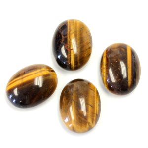 Oeil de Tigre, 16mmx12mm, Ovale, Cabochon, Brun