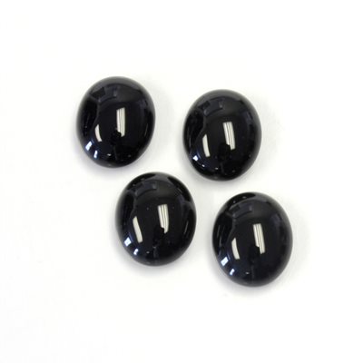 Onyx, 12mmx10mm, Ovale, Cabochon, Noir Onyx, 12mmx10mm, Ovale, Cabochon, Noir