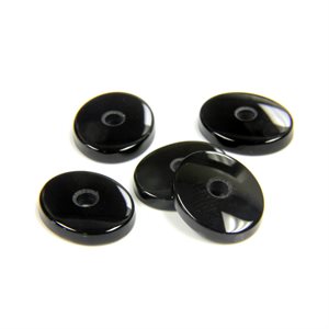 Onyx, 12mmx10mm, Oval, Flat, 1 Hole, Black