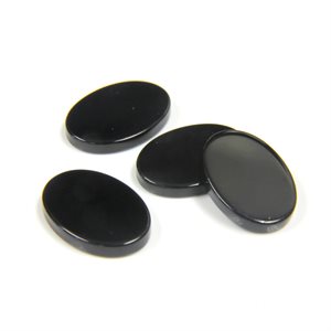 Onyx, 12mmx10mm, Oval, Flat, Black