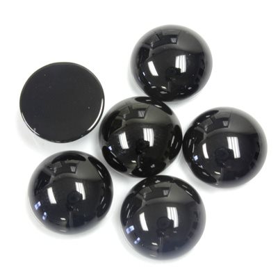 Onyx, 13.0mm, Round, Cabochon, Black