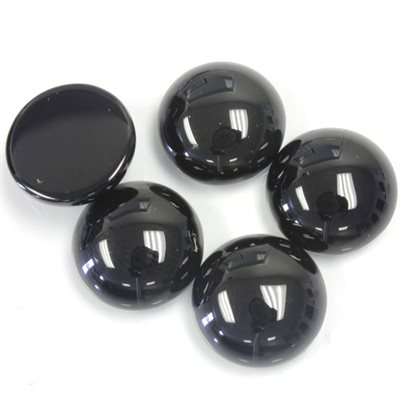 Onyx, 14.0, Rond Cabochon, Noir Onyx, 14.0, Rond Cabochon, Noir