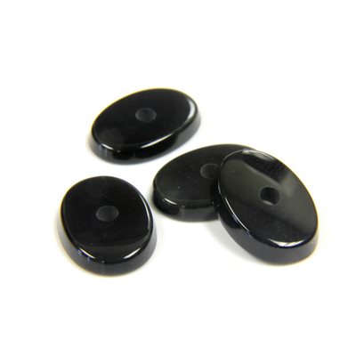 Onyx, 14mmx12mm, 1 Trou, Ovale, Plat, Noir