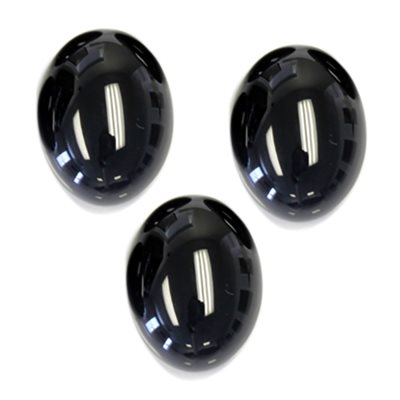 Onyx, 20mmx15mm, Oval, Cabochon, Black